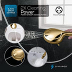 SparkPod 10-Mode Handheld Shower Head with Filter - 5" High Pressure Filtered Shower Head with Touch-to-Clean Nozzles, Built-In Power Jet, Stainless Steel 6ft Hose & Bracket (Egyptian Gold)