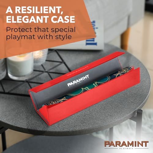 MatShield Red, Durable Playmat Case - Compatible with Magic The Gathering, MTG Play Mat Tube - MTG Accessories - Premium Satin with Fabric Interior, Magnet Snap Closure