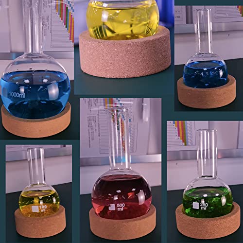 Laboratory Flask Cork Stand - Lab Flask Support Cork Stand,Cork Flask Holder,Mat Ring Holder for Round Bottom Flasks,5 Sizes for 10ml-2000ml Flasks (80mm/3.15in-140mm/5.51in, 5)