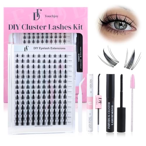 DF Fairy Lash Clusters Kit 140Pcs 8-18mm Lash Clusters Manga Lashes DIY Eyelash Extension Kit with Wispy Cluster Lashes Spike Lashes with 0.05mm Ultra-Thin Invisible Lash Band