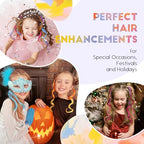 Dreamlover Mix Colored Hair Extensions for Kids, Girls Clip In Rainbow Hair Extensions, Dual-color Curly Hairpieces for Halloween, 24 Pieces