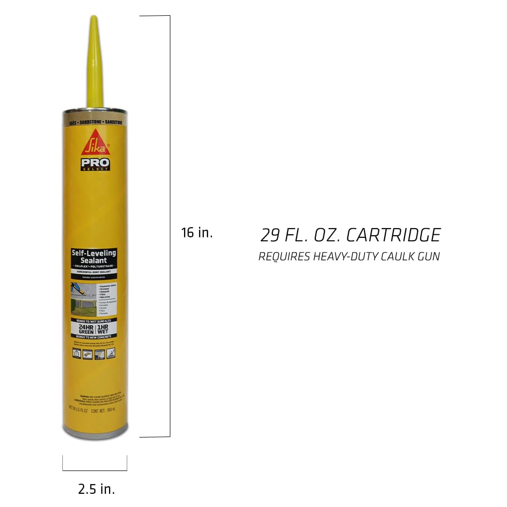 SIKA Sikaflex Self Leveling Sealant, Sandstone, 29 fl oz fL, Polyurethane, Sealing Horizontal Expansion Joints in Concrete, Accelerated Curing, Self-Leveling, Durable