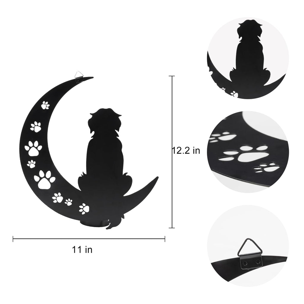 VZVXCC Dog Metal Wall Art Outdoor Decor- 12" Black Metal Wall Sculpture Statues Wall Art Hanging Decoration,Dog Lover Gift for Indoor Outdoor,Garden,Farmhouse,Balcony Patio and Bedroom