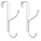 niffgaff Over Door Hook 2-Pack, Heavy Duty Door Hanger, Fits Interior Doors 1.4 Inches Thick, Organize Coats, Hats, Towels, and Bags for Entryways, Bathrooms, Bedrooms, and Kitchens, White