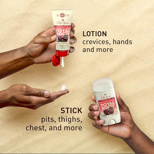 Old Spice Whole Body Deodorant for Men, Total Body Deodorant, Black Cherry + Bourbon Scent, Aluminum Free Deodorant Cream for 24/7 Freshness // Dermatologist Tested Whole Body Deodorant, 3.0 oz