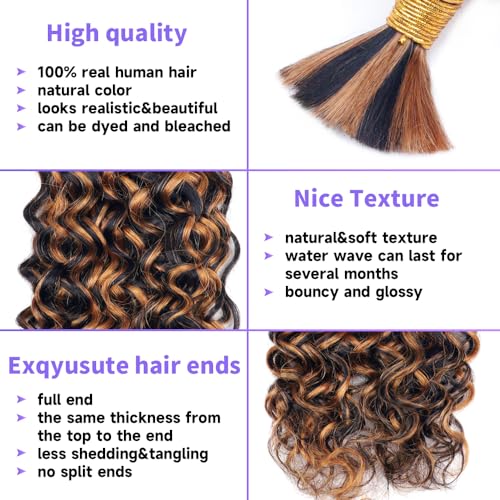 Human Braiding Hair Water Wave Bulk Human Hair For Braiding 100g (1pack-2bundles) No Weft 100% Unprocessed Virgin Human Braiding Hair For Boho Braids Water Wave Micro Braiding Human Hair 26inch #PB/30