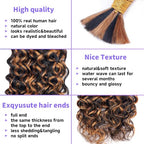 Human Braiding Hair Water Wave Bulk Human Hair For Braiding 100g (1pack-2bundles) No Weft 100% Unprocessed Virgin Human Braiding Hair For Boho Braids Water Wave Micro Braiding Human Hair 26inch #PB/30