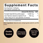 NatureBell Virgin Pumpkin Seed Oil 3,000mg Per Serving with Saw Palmetto, 240 Softgel Capsules | Cold Pressed – Rich in Omega 6 & 9 Essential Fatty Acids – Prostate & Bladder Supplements, Non-GMO
