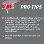 REVENGE No Escape Window Fly Catchers, Pack of 4 Non-Toxic Sticky Tape Strips for Indoor Use, Attract & Trap Insects