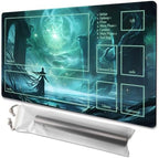 MTG Playmat Size 24x14in Free Storage Bags Non-Slip Backing, Ideal for Card Game Enthusiasts TCG Playmat (The Final Spell-Deck)