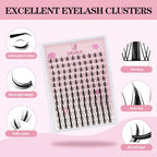 Lash Clusters 10-16mm Natural Lashes Clusters D Curl False Eyelash Clusters DIY Eyelash Extensions Individual Cluster Lashes (U07 Lashes Only, D Curl, 10-16 MIX)