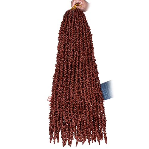 ZRQ 2 Packs 30 Inch Butterfly Locs Crochet Braids Hair, Pre-looped Ginger Distressed Faux Locs 350 Goddess Locs Handmade Boho Soft Locs For Women (2 Packs 350#)