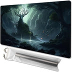 MTG Playmat Size 24x14in Free Storage Bags Non-Slip Backing, Ideal for Card Game Enthusiasts TCG Playmat (The Power of The Forest-No Deck)