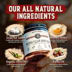 Wrath & Remedy Handmade Whipped Organic Beef Tallow for Skin - 4 OZ (Unscented) — Grass Fed Beef Tallow Moisturizer and Honey Balm for Silky, Sensitive-Skin, Eczema, Rosacea - Free of Harsh Chemicals