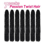Dorsanee Passion Twist Hair 30 Inch 7 Packs Water Wave Crochet Hair Long Bohemian Curly Braiding Hair for Butterfly Locs, Faux Locs, Boho Style Spring Twist Crochet Braids (1B#)
