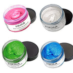 Temporary Hair Color Wax,Hair Color Spray Wax, Natural Hair Coloring Wax Material Disposable Hair Styling Clays Ash for Cosplay,Party,Masquerade, Halloween.etc (Blue White Green Pink, 1 Pack)