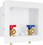 SECKWHALE Universal Washing Machine Outlet Box, 1/2-Inch Pex Crimp x 3/4-Inch MHT Connection with Center Drain, Laundry Washer Valve Outlet Box