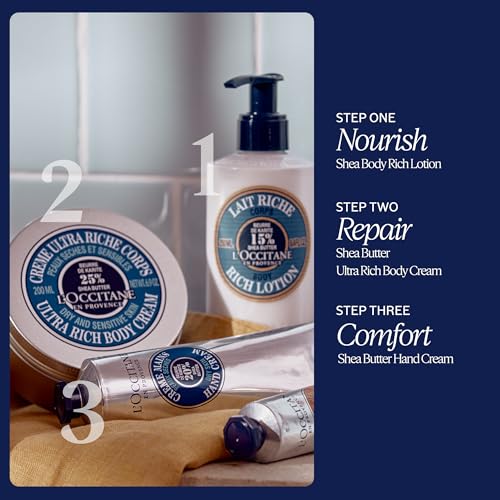 L'OCCITANE Moisturizing 15% Shea Butter Body Rich Lotion: Nourish and Comfort, Protect From Dryness, Sensitive-Skin and Family Friendly