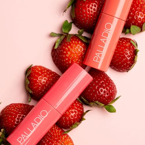 Palladio Jelly Tint, Liquid Stain for Cheeks & Lips, Vivid Color Lip Stain, Lightweight Non-Sticky and Transfer-proof, Natural Finish Makeup, Nude Berry
