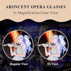 Aroncent Opera Glasses Binoculars 3X25 Theater Glasses Mini Binocular Compact with Handle for Adults Kids Women in Musical Concert