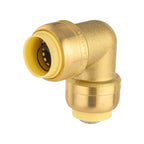 (Pack of 6) EFIELD 1/2-inch 90-Degree Elbow, Push-Fit Brass Fittings to Connect Copper, PEX, CPVC Pipe with 1/2" Disconnect Clip, UPC Certified,(PF-UNI008)