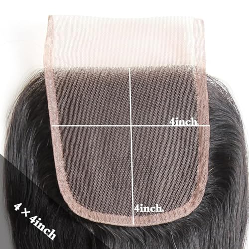 Liang Dian 16 Inch Human Hair Bundles Natural Color 4 Bundles With 14" Closure 12A Brazilian Virgin Hair 100% Unprocessed Straight Human Hair Bundles(16" 16" 16" 16" with 14" Closure)