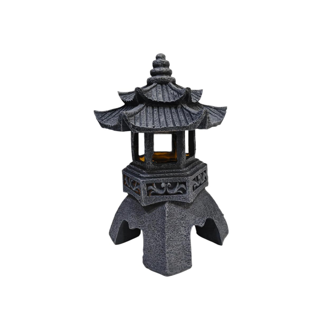 YLSMILE Solar Pagoda Lantern Garden Statue: Japanese Zen Lantern Garden Decor-LED Figurine Lamp Pagoda Statue Figurine for Home Table Outdoor Decor