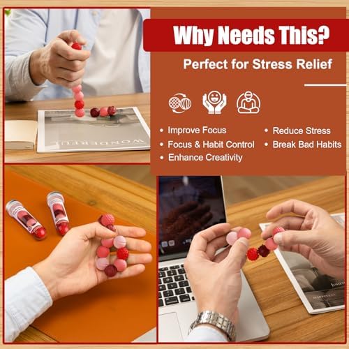 Silicone Magnetic Balls, Fidget Toys, 12-Pack Stress Relief Toys for Adults, Teens, Sensory Toy for Fingers Hands, Quiet Office Desk Toys with Textures, Magnet Fidget Fun Gift (2 Pack(Red+Purple))