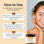 Organic Tallow Manuka Honey Cream for Sensitive Skin- Certified Grass-Fed Beef Tallow Skin Cream Helps Soothe the Effects of Eczema. Certified Grass-Fed by AGW, by Authentic Body And Soul