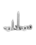 #4 x 5/8" (100 Pack) Flat Head Phillips Drive Screws Sheet Metal Self-Tapping Screws, 304 Stainless Steel Screw