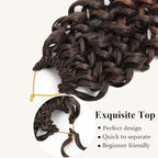 Curly Crochet Hair 14 Inch GoGo Curl Crochet Hair for Women Short Beach Curl Water Wave Crochet Braids for Women 7 Packs Curly Braiding Hair for Boho Braids (14 Inch, 1B/30)