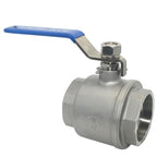 Megairon 316 Stainless Steel 1/8"~3" Full Port Ball Valve with Blue Vinyl Handle, NPT Female x Female Thread,1000 WOG (2-1/2")