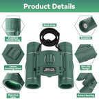 300x25 Binoculars for Adults and Kids, High Powered Mini Pocket Binoculars with Phone Adapter, Waterproof Compact Telescope for Bird Watching, Hunting, Concert, Theater, Opera, Traveling, Sightseeing