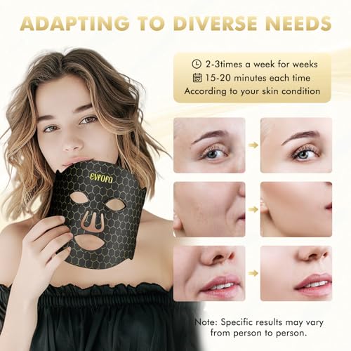 Red Light Therapy for Face, Led Face Mask Light Therapy, 7 Colors LED Face Mask Light Therapy At Home, Black