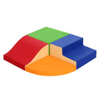 TODIBY 4-Piece Soft PU Leather Toddlers Climbing Toys, Foam Climbing Blocks for Toddlers, Baby Play Set Foam Climb Structures for Toddler 3+, Indoor Crawl Activity Play Gym