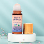 QUEEN OF THE THRONES® Organic Golden Castor Oil Roll-On with Rose Quartz | 100% Pure for Skin, Brows & Lashes and less mess Castor Oil Packs | Hexane-Free | USDA Certified | Cold-Pressed 1.7oz (50mL)