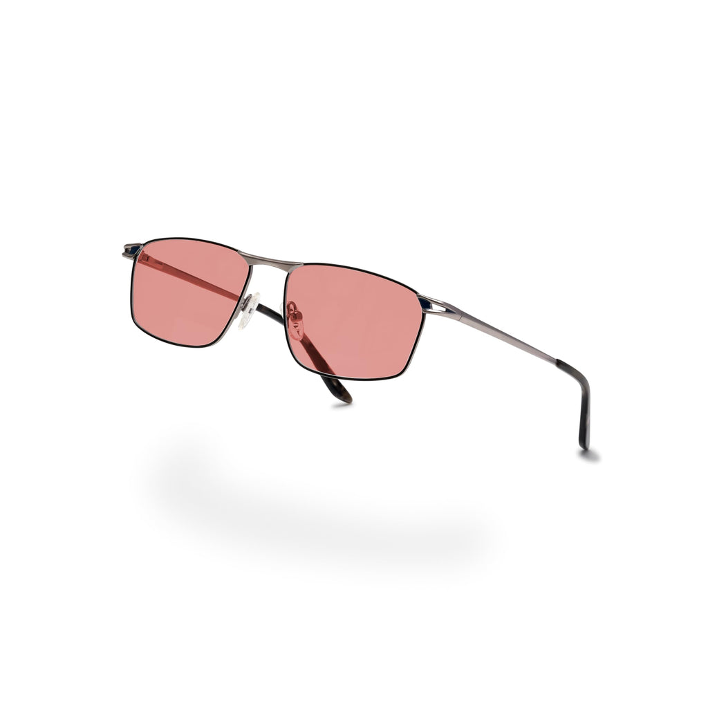 BRADDELL FL-41 Photochromic Transitional Rose Tinted Blue Light Glasses for Migraine Light Sensitivity, Eyestrain and Fluorescent LED Glare (Work)
