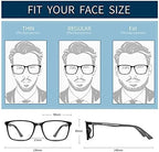 BLUEMOKY Blue Light Reading Glasses for Men，Sport Square Frame Readers, Anti Glare Computer Glasses