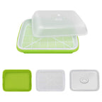 SUNPRO 2-Pack Seed Sprouter Tray with Humidity Lid, BPA Free Food Grade Soil-Free Sprouting Kit, Large Capacity Wheatgrass Grower & Microgreens Germination Station for Beans, Peas, Cat Grass (Green)