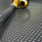 Rubber-Cal Diamond-Plate Rubber Flooring Rolls - 3 mm x 4 ft x 2.5 ft Rolls - Black