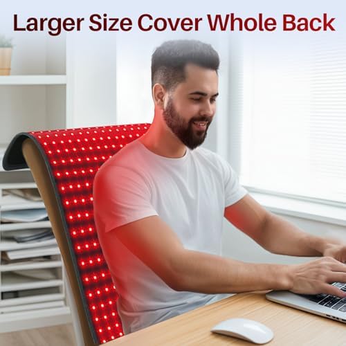 Comfytemp XL Large Red Light Therapy Pad for Body, 24'' x 17'' FSA HSA Eligible Near Infrared Light Therapy Pad with 320 LEDs, 48W Light Wrap for Back Waist Joint Muscle Pain Relief, 660nm & 850nm