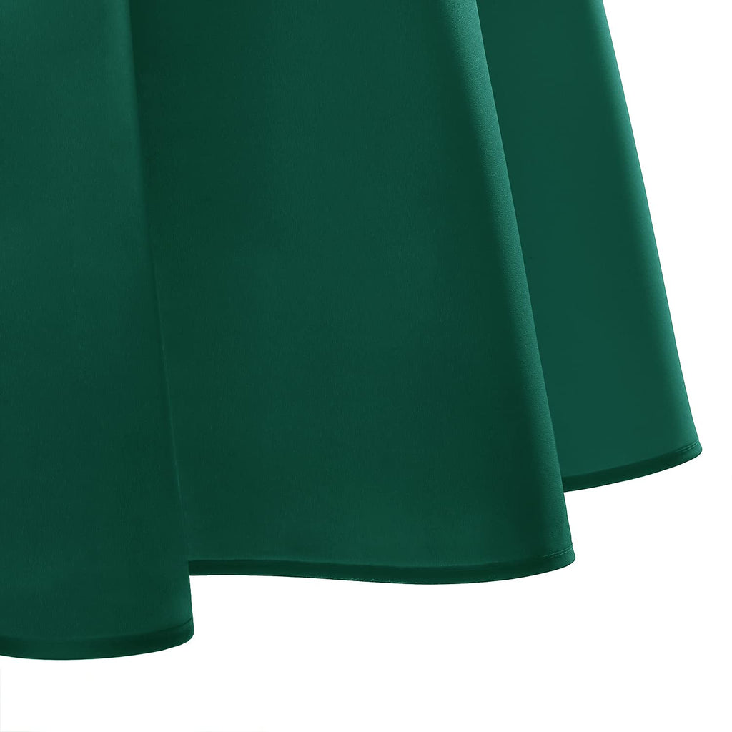 Hiasan Round Tablecloth 60 Inch - Waterproof Stain Resistant Spillproof Polyester Fabric Table Cloth for Dining Room Kitchen Party, Hunter Green