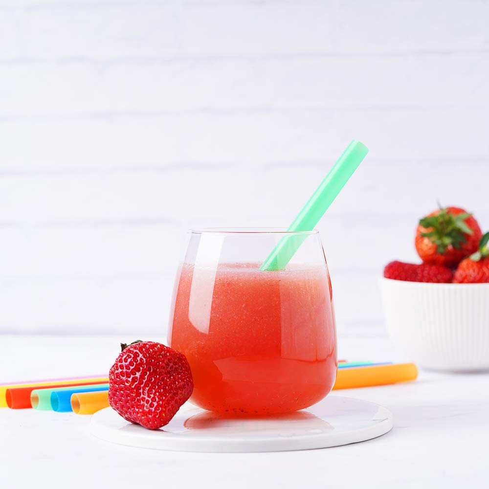 200 Pcs Jumbo Smoothie Straws,Colorful Disposable Wide-mouthed Large Straw.