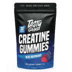 TASTY GAINS Creatine Gummies - 90g of Creatine Monohydrate - Workout Supplements - Build Muscle & Boost Strength for Men & Women - Made in USA - Non GMO - Vegan Friendly (Large, Blue Raspberry)