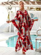 kaftan dresses for women Ethnic Print Kaftan Beach Dress Plus Size Swimsuit Cover Up