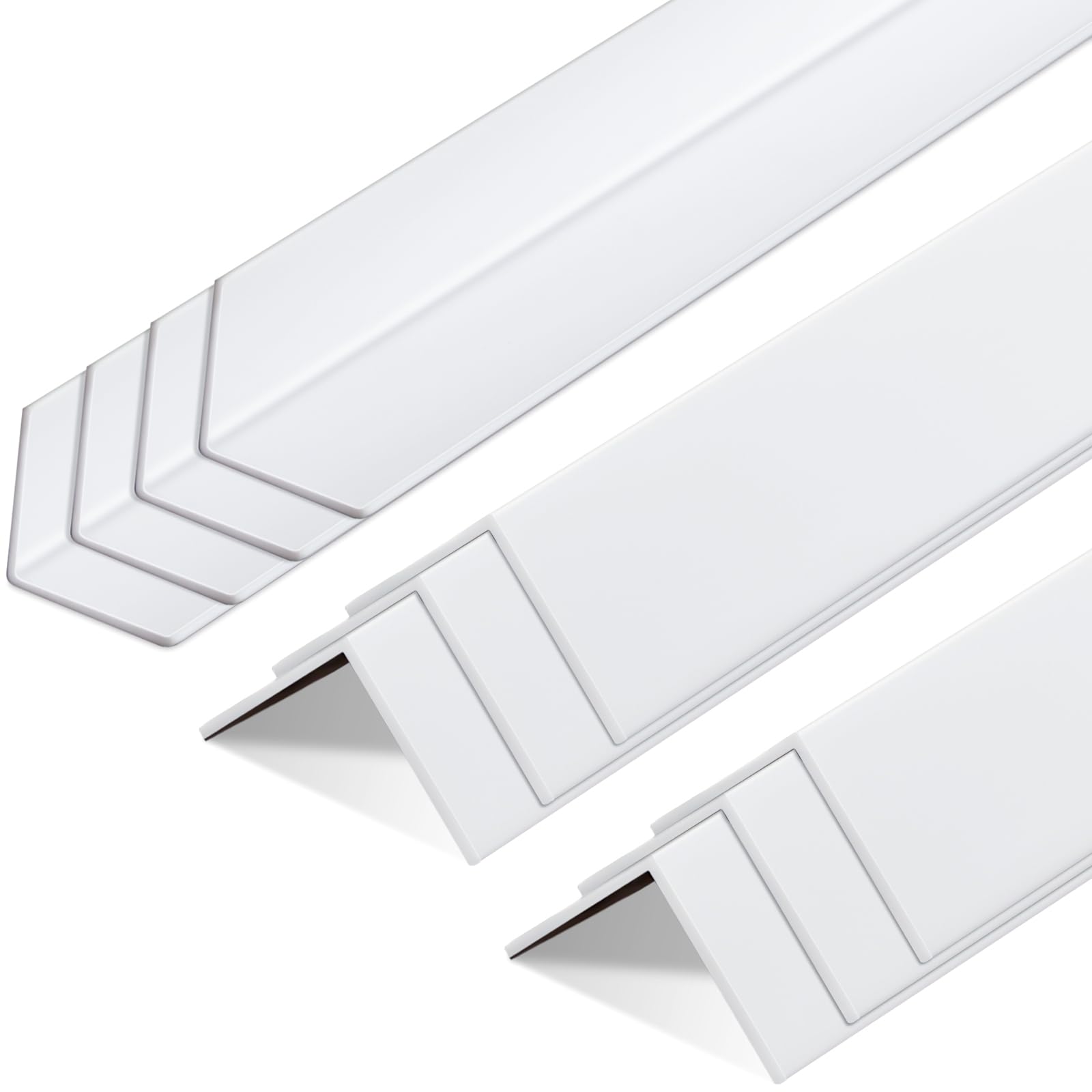 Sasylvia 10 Pcs Wall Corner Protector Guards, Vinyl 3/4 x 36 Inch Corner Trim Molding, Avoid Scratching Scuffs, Ease Install and Cleaning for Door Countertop Furniture Cabinet Protection, White