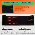 Red Light Therapy Belt, Infrared Light Therapy Wrap Red Light Therapy Device for Body with Timer for Back Shoulder Waist Muscle Pain Relief for Women Men