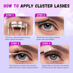 Lash Clusters 280pcs Individual Lashes Cluster Natural DIY Eyelash Extension Lash Clusters 30D 8-16mm Mix D Curl Eyelash Clusters Extensions for Self (30D-0.07D-8-16Mix)