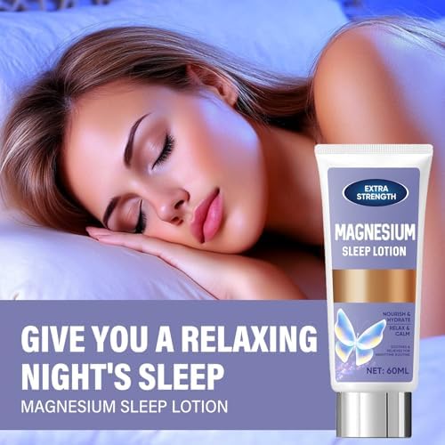 Magnesium Cream for Sleep, Nighttime Magnesium Lotion for Kids & Adults, Natural Calming Cream Support for Sleep, Stress Relief & Calm Mood, Rapid Absorption, Purple
