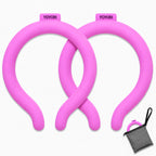Cooling Neck Wrap with Insulated Bag, Reusable Ice Neck Ring & Body Cooler for Summer Heat, Wearable Cooling Tube Maintains 18°C/64°F for Outdoor, Sports, Travel (Rose*2)